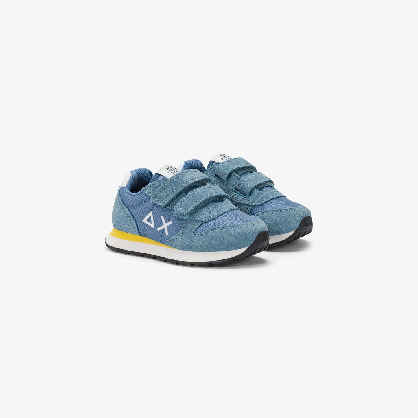 Sneaker Boy's Tom Solid in nylon e suede blu avio