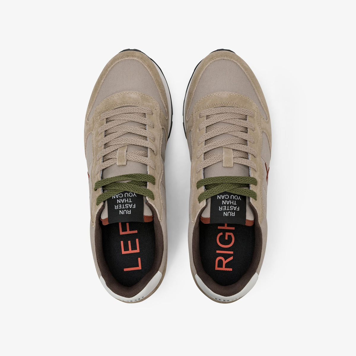 Sneaker Tom in nylon e suede beige scuro