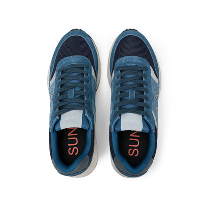 Sneaker Sun Daddy in suede e nylon avio scuro