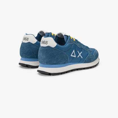 Sneaker Tom in nylon e suede blu avio scuro