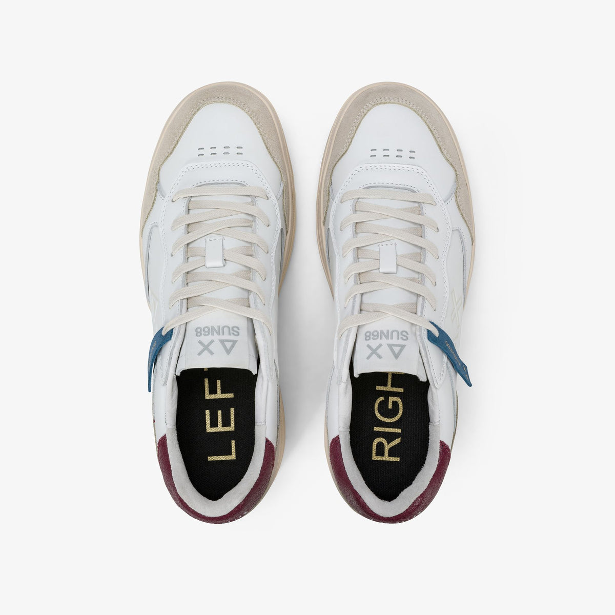Sneaker Big Basket Evo in pelle bianco/bordeaux
