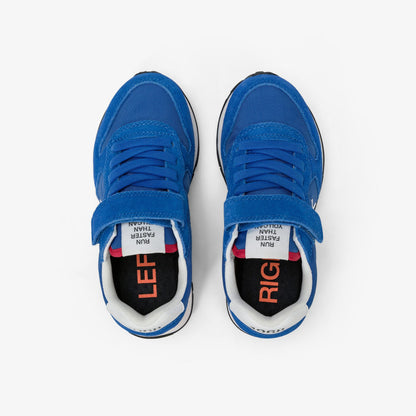 Sneaker Boy's Tom Solid in nylon e suede blu royal