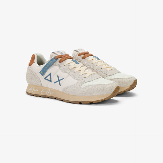 Sneaker Tom Vintage in nylon e suede bianco panna (LIMITED EDITION)