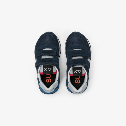 Sneaker Boy's Jaki Solid in nylon e suede blu navy