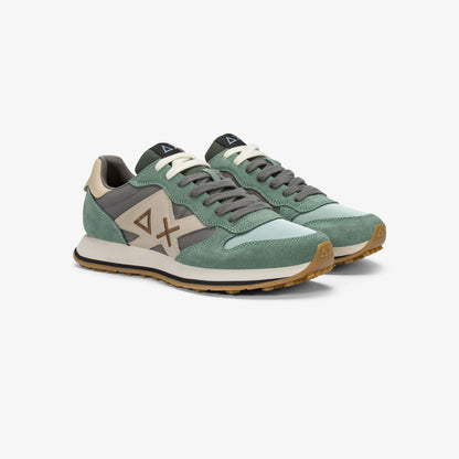 Sneaker Jaki 2.0 Bicolor in suede e nylon verde salvia