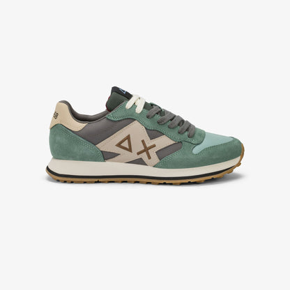 Sneaker Jaki 2.0 Bicolor in suede e nylon verde salvia