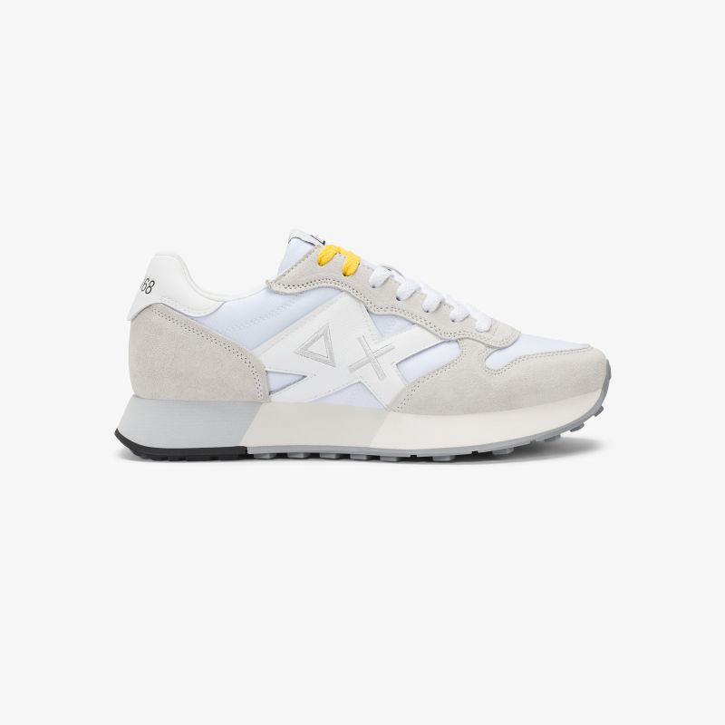 Sneaker Jaki Bicolor in nylon e suede bianco/bianco