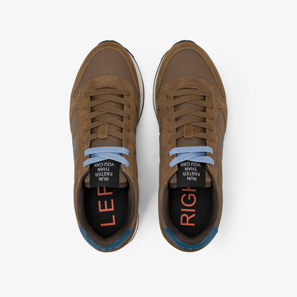 Sneaker Tom in nylon e suede marrone volpe