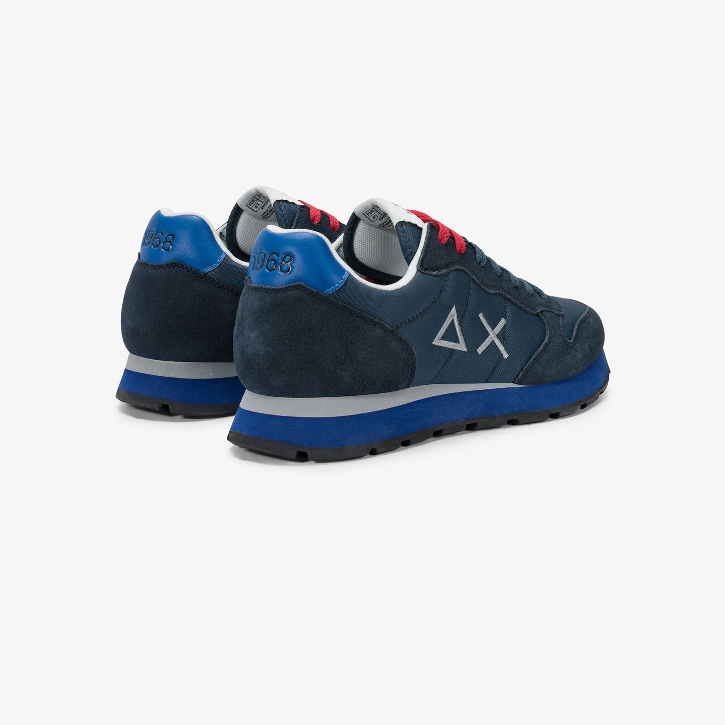 Sneaker Tom in nylon e suede blu navy/blu avio scuro