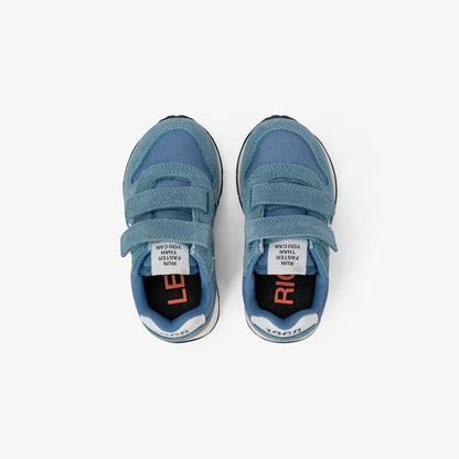 Sneaker Boy's Tom Solid in nylon e suede blu avio