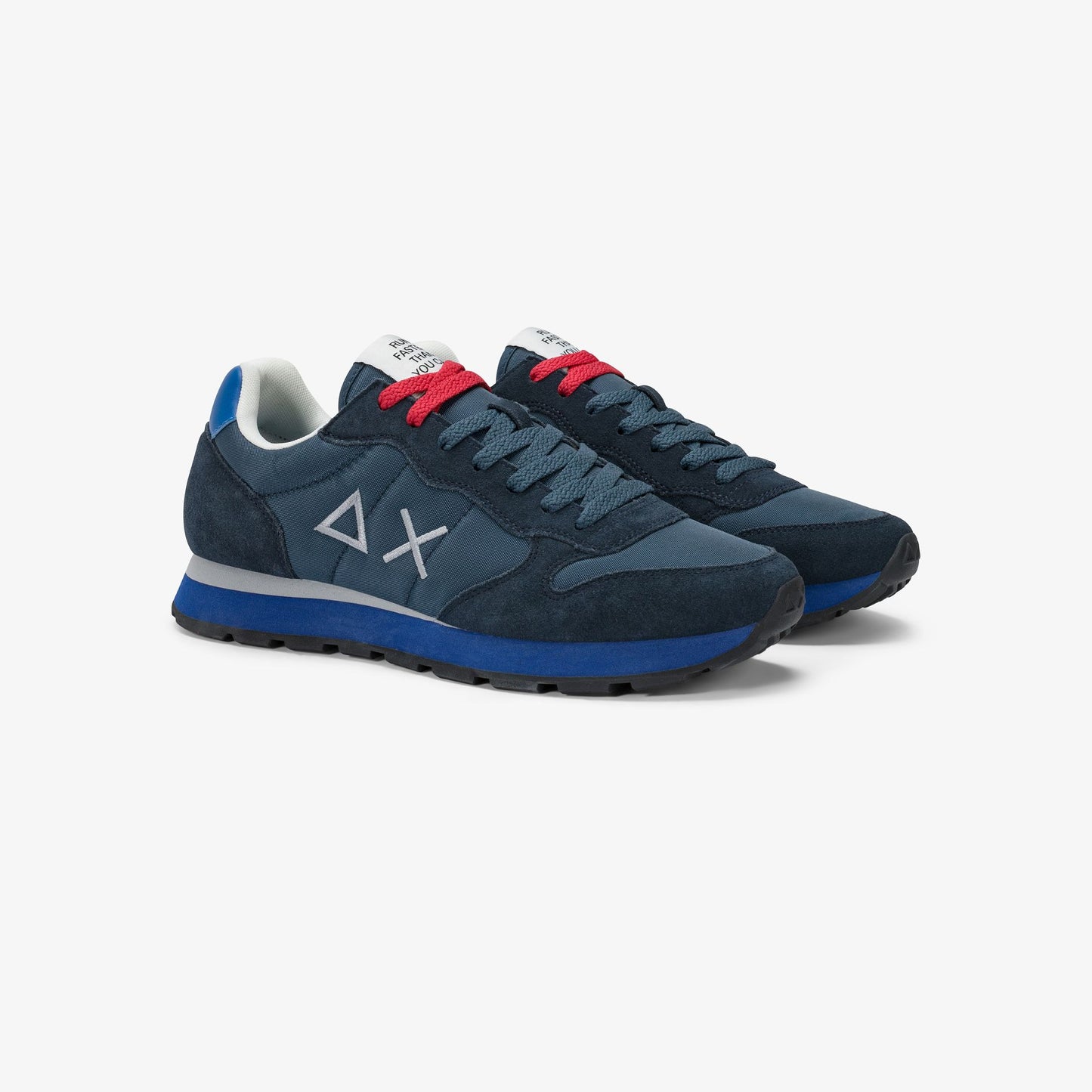 Sneaker Tom in nylon e suede blu navy/blu avio scuro