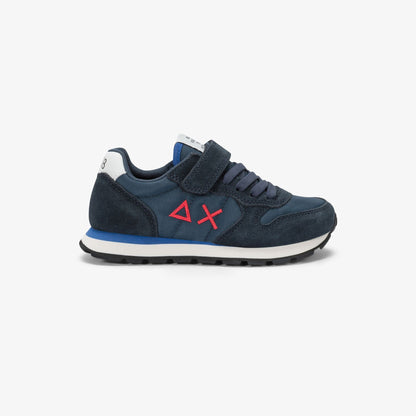 Sneaker Boy's Tom Solid in nylon e suede blu navy
