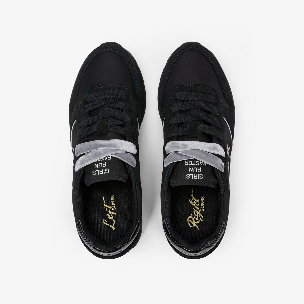 Sneaker Ally Gold Silver in suede e nylon nero/grigio medio
