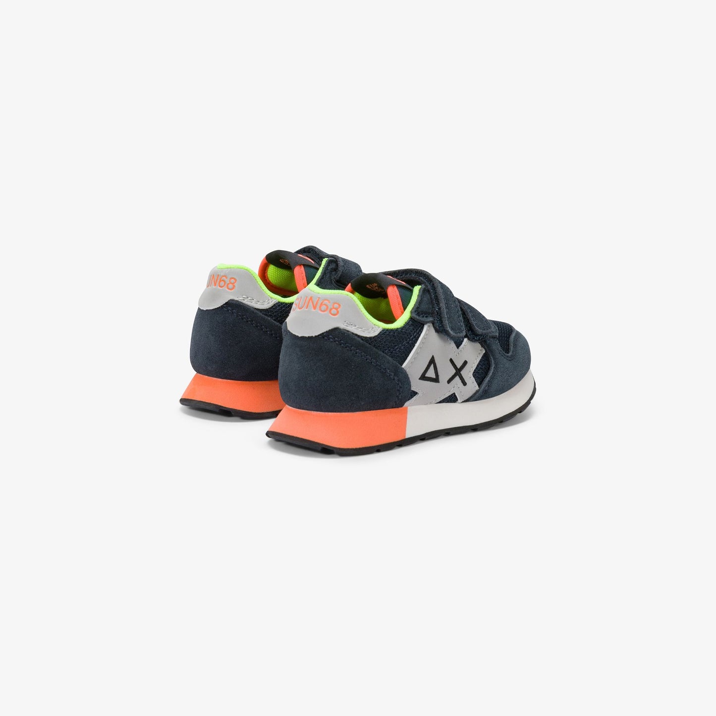 Sneaker Boy's Jaki Fluo in mesh e suede blu navy