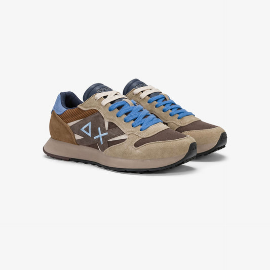 Sneaker Jaki Winter in suede e nylon marrone volpe