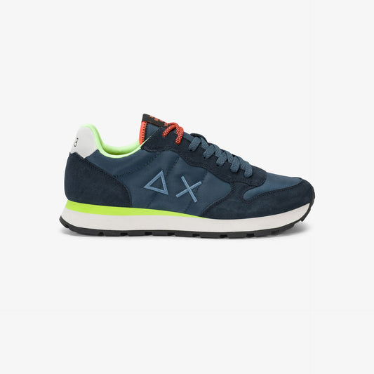 Sneaker Tom Fluo in nylon e suede blu navy