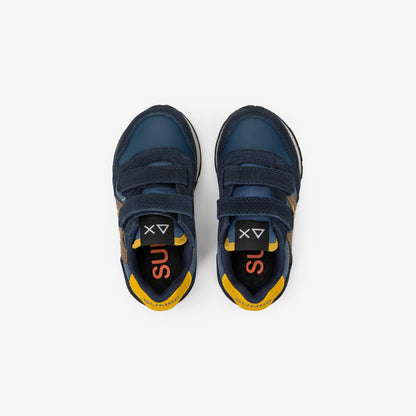 Sneaker Boy's Jaki Bicolor in nylon e suede navy blue