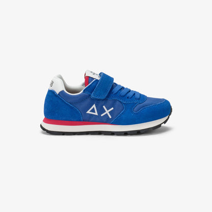 Sneaker Boy's Tom Solid in nylon e suede blu royal