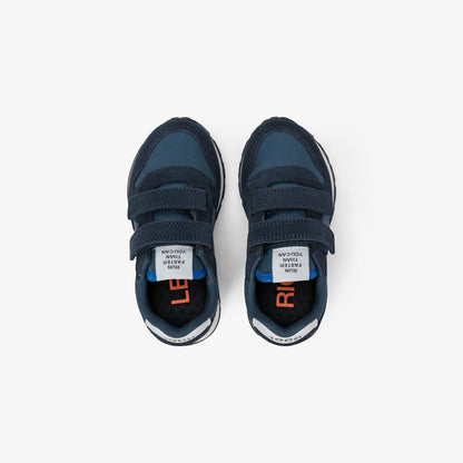 Sneaker Boy's Tom Solid in nylon e suede blu navy